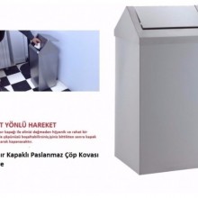 Sallanır Kapaklı Paslanmaz Çöp Kovaları 54 Litre