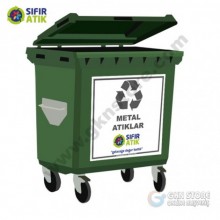 Sıfır Atık Konteynerı 770 Litre Metal Atık