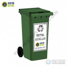 Sıfır Atık Konteynerı 240 Litre Metal Atık