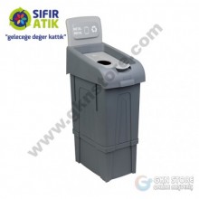 Plastik Sıfır Atık Kutusu 80 Litre Metal Atık