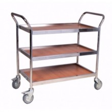 Ahşap Kromaj Gövde Restoran Servis Arabaları