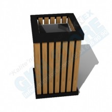 Kare Ahşap Çöp Kovası