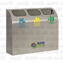 3lü Paslanmaz Sıfır Atık Kumbarası 1033B