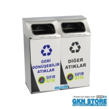 Sıfır Atık Geri Dönüşüm Çöp Kovası 1018D-2