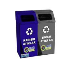 Sıfır Atık Geri Dönüşüm Çöp Kutusu 1017D-2