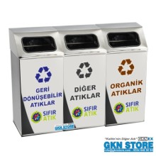 Sıfır Atık Geri Dönüşüm Çöp Kutusu 1018D-3