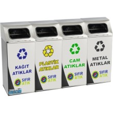 Sıfır Atık Geri Dönüşüm Çöp Kovası 1018D-4