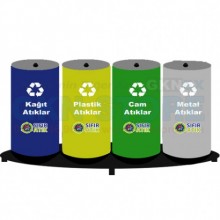 Dörtlü Geri Dönüşüm Kutusu