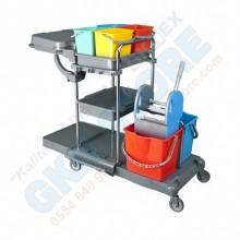 Paspas Kovalı Temizlik Kovalı Krom Kat Temizlik Arabası