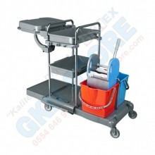 Paspas Kovalı Krom Kat Temizlik Arabası