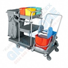 Ful Ekipmanlı Kat Temizlik Arabası