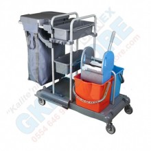 Paspas Kovalı Çöp Torbalı Kat Temizlik Arabası