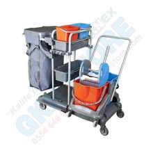 Ful Ekipmanlı Pratik Kat Temizlik Arabası