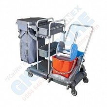 Paspas Arabalı Çöp Torbalı Pratik Kat Temizlik Arabası