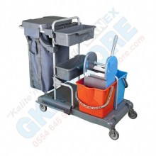 Paspas Kovalı Çöp Torbalı Pratik Kat Temizlik Arabası