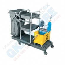 Küçük Paspas Arabalı Çöp Torbalı Pratik Kat Temizlik Arabası