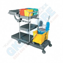 Küçük Paspas Arabalı Temizlik Kovalı Pratik Kat Temizlik Arabası