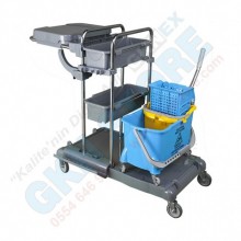 Küçük Paspas Arabalı Pratik Krom Kat Temizlik Arabası