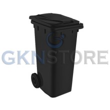 120 Litre Plastik Çöp Konteynerı Siyah