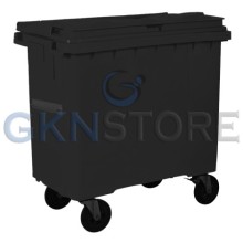 660 Litre Plastik Çöp Konteyneri Siyah