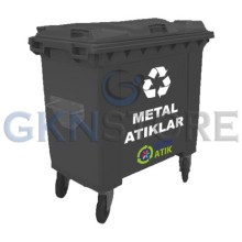 Sıfır Atık Depolama Konteynerı 770 Litre Metal Atık