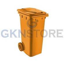 Plastik Çöp Konteyneri 120 Litre Turuncu