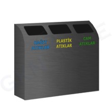 Metal Boyalı Sıfır Atık Geri Dönüşüm Kutusu